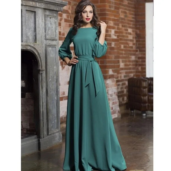 Women's Casual Autumn Sashes Dress